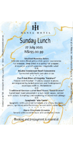 HANSA HOTEL - Sunday Lunch 27 July