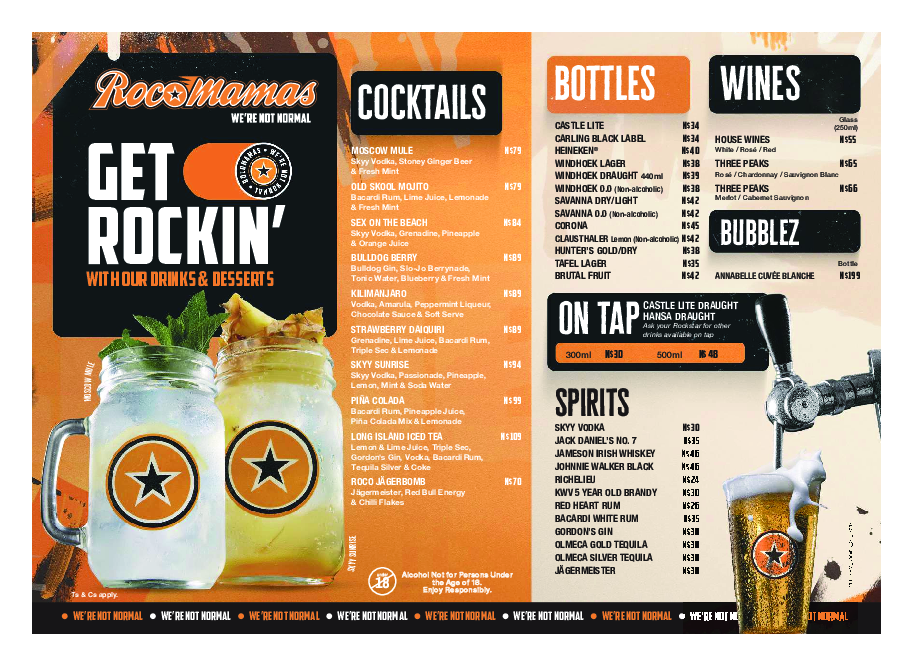 ROCCOMAMAS - Menu - April